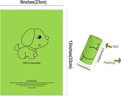Attachment,Waste Bag Dispenser Zippered Pouch, Fits Any Leash, Includes Free Roll of Dog Bags, Poop Bag Dispenser - 2 Packs, Little Dinosaurs