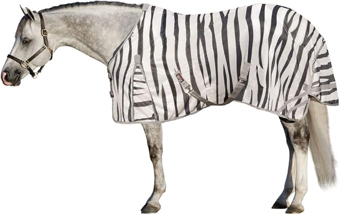 Schneiders Soft Interlock Mesh II Zebra Horse Fly Sheets | Striking Zebra Pattern for Fly Deterrence &amp; Superior UV Protection
