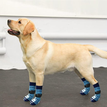 BEAUTYZOO Anti Slip Dog Socks for Small Medium Large Dogs,Paw Protector with Grips for Hardwood Floor Hot/Cold Pavement,Traction Control 3 Pairs AntiTwist Dog Shoes to Prevent Licking for Senior Dog
