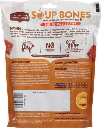 Nutrish Rachael Ray Soup Bones Dog Treats, Beef &amp; Barley Flavor, 6 Bones (Pack of 2)