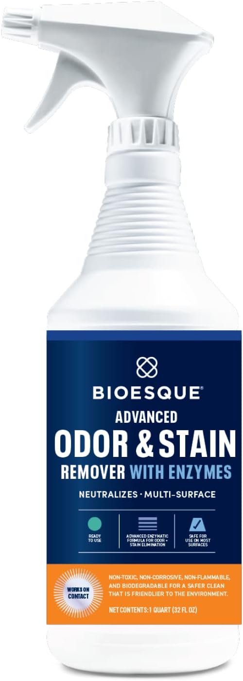 Bioesque Advanced Odor &amp; Stain Remover with Enzymes, 32 Fl Oz (Pack of 12)