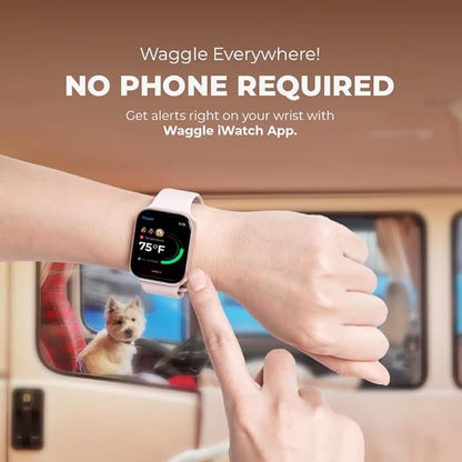 Waggle RV/Dog Temperature Monitor (GPS) &amp; Pet Camera Bundle for RVs - Portable WiFi Cam (128GB) with Motion Alert &amp; Remote Access | Watch Pets While Travelling