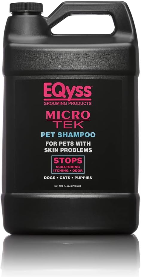 EQyss Micro-Tek Pet Shampoo - Soothes Dry Irritated Skin on Contact, Stops Itching, Scratching, Biting, Licking Hot Spots - for Cats &amp; Dogs (128 oz)