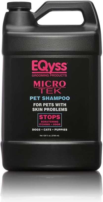 EQyss Micro-Tek Pet Shampoo - Soothes Dry Irritated Skin on Contact, Stops Itching, Scratching, Biting, Licking Hot Spots - for Cats &amp; Dogs (128 oz)