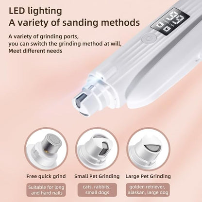 2-in-1 Dog Nail Trimmers &amp; Dog Nail Grinder with 2 LED Lights, USB Rechargeable, Cat Nail Clipper with Splash Guard, and Multiple Grinding Methods for Small, Medium, and Large Dogs &amp; Cats