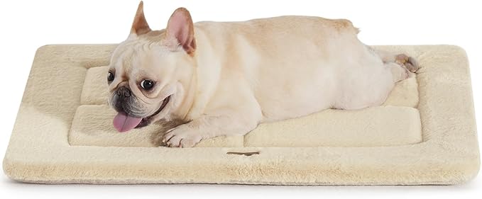 MADE 4 PETS Dog Crate Pad Bed for Medium Dogs, Washable &amp; Reversible, Anti-Slip Kennel Mat for Cozy Sleeping, Soft Fluffy Dog Bed for Indoor &amp; Outdoor Use, 29"x21", Beige