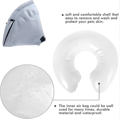Soft Inflatable Dog Cat Cone Collar – Pet Recovery &amp; Protective Dog Neck Collar for Small Dogs Cats to Prevent Scratching, Licking