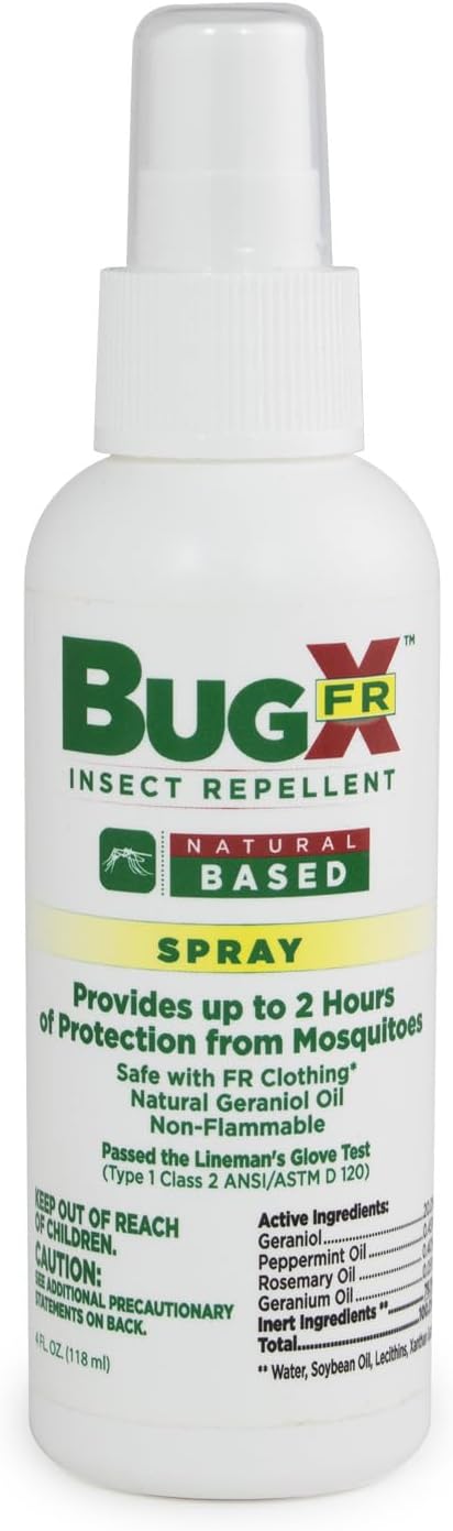 CoreTex Bug X FR DEET-Free Insect Repellent Spray - 4oz Bottle of Natural Geranium Oil to Protect Against Mosquitoes, Flies &amp; Fleas - Travel Size Bug Repellent Spray Bottle