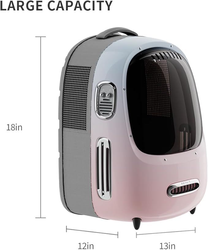 PETKIT Cat Backpack Carrier with Inbuilt Fan &amp; Light, Airline-Approved Pet Backpack Bubble for Kitty Small Dog, Detachable Dog Backpack with Padded Strap for Travel, Hiking, Walking &amp; Outdoor