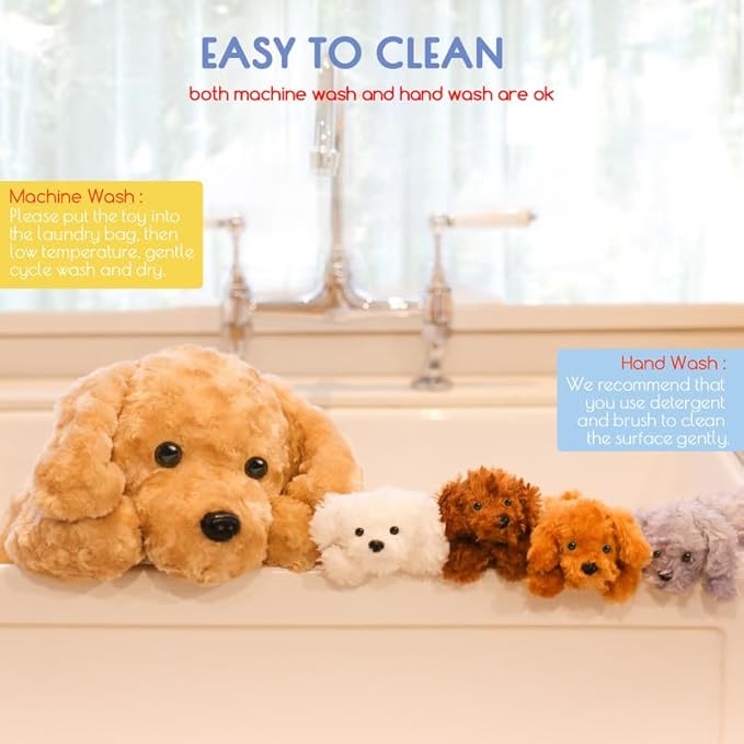 5 Pieces Dog Stuffed Animals for Girls,1 Mommy Dog with 4 Babies,Puppy Stuffed Animals Gifts for Girls 3 4 5 6 7 8 9 Years,Soft Plush Toys for Kids Christmas,Valentine&
