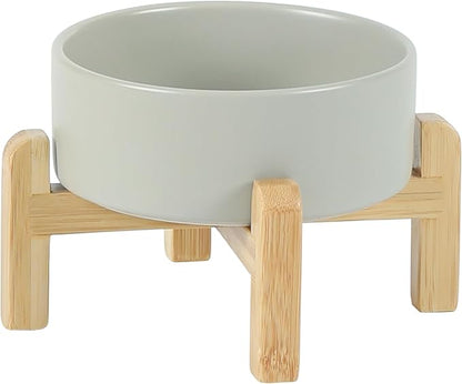 Ceramic Raised Dog and Cat Bowl Set, 2 Heights Elevated Stand, Food and Water Bowl for Small Breed Dogs, Cats, Kitty, Weighted Dog Dishes, Pet Bowls(5.1&
