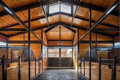 American Floor Tiles - Heavy Duty Stall Tiles - Stable/Horse Tiles - Thick, Durable Rubber Flooring Solid Black 8&