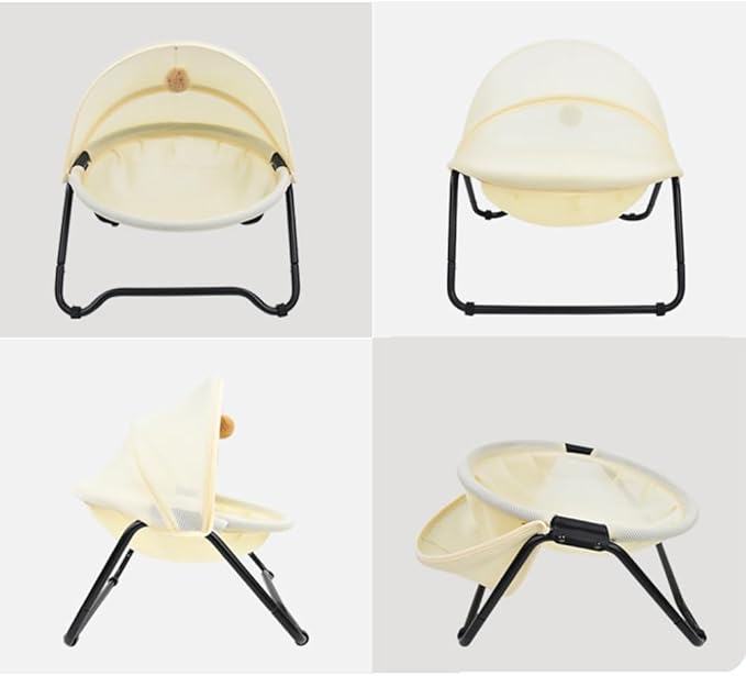 Cat Bed, Pet Hammock Bed for Cats and Dogs, Comfortable and Breathable Elevated Cat &amp; Dog Nest, Easy to Assemble, Cover Removable and Washable, Suitable for Indoor and Outdoor Use (Cream)