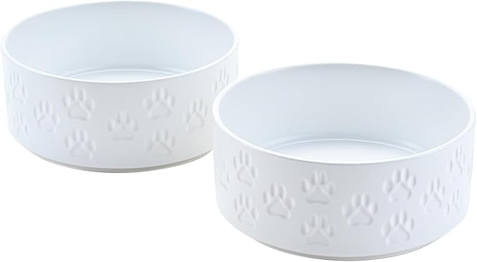 SPUNKYJUNKY Ceramic Dog Bowls 2 Pack, 8.3&