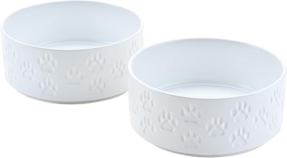 SPUNKYJUNKY Ceramic Dog Bowls 2 Pack, 8.3&