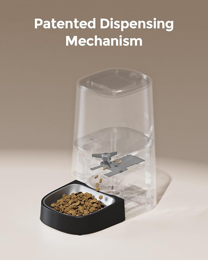 Cat Feeder Automatic - Cat Food Dispenser MeowServe S20, Auto Dog Feeder with Stainless Steel Bowl, 5L Pet Feeder with Patented Anti-Jam Port, App, Dual Lock Lid, Dual-Band WiFi &amp; Power Supply