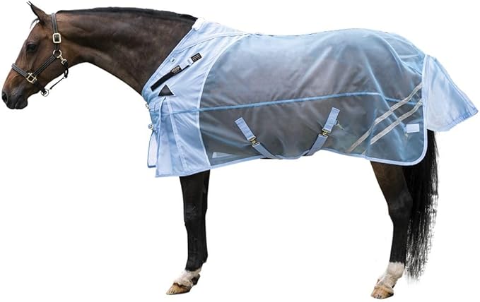 Schneiders Mosquito Mesh II Adjusta-Fit Horse Fly Sheets | Insect &amp; UV Protection for Horses | Durable 350D Mesh | Reflective Safety Stripes