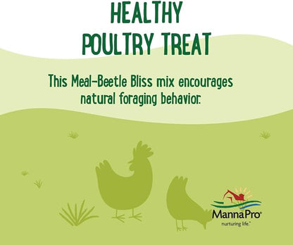 Manna Pro Farmhouse Favorites Beetle Bliss Poultry Treat – Blend of Mealworms and Beetles – All Natural Treat for Chickens, Ducks, Geese, Turkeys, &amp; Guinea Fowl – 45% Protein – 2lb Bag