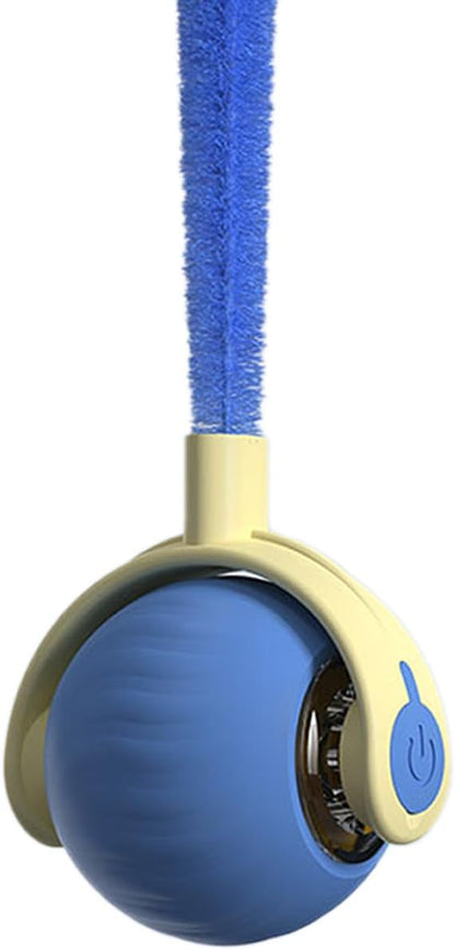 Interactive Cat Toy Ball | Automatic Moving Smart Anti-Depression Pet Toy with Light | Speedy Tail 3.0 Cat Mouse Toy | Electric Rechargeable Enrichment Toy for Indoor Bored Cats &amp; Dogs (Blue)