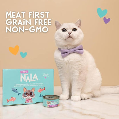 LOVE, NALA - FLAKED Fish &amp; Chicken Variety Pack - 24 Pack- Natural Adult Cat Wet Food - Grain Free, Non-GMO, Lean Protein, Omega 3, Digestive Fiber, Added Minerals &amp; Vitamins