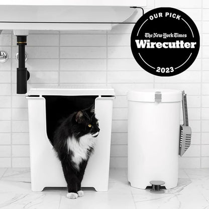 Modkat® Flip Litter Box, Front-Entry, Full Height Seamless Base, Reusable Litter Liner, Sifting Litter Scoop, 2X Bamboo Charcoal Filters