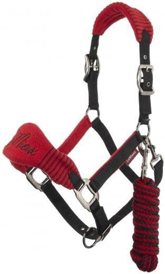 LeMieux Vogue Fleece Headcollar - Halter &amp; Leadrope - Extra Padding, Adjustable at Curb and Poll Strap