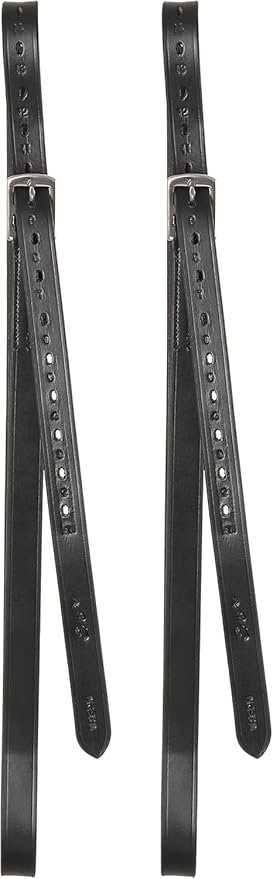 Exion Pre-Stretched Leather Stirrup Leathers for English Saddles | Premium Vegetable-Tanned Non-Stretch Stirrups for Jumping, Dressage &amp; Schooling | 18-Hole Numbered Adjustment &amp; SS Buckles