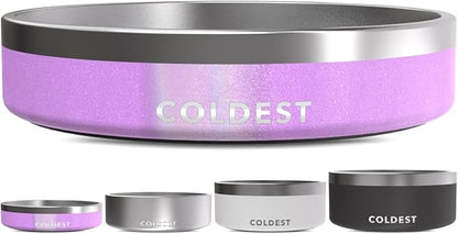 Coldest Dog Bowl - Anti Rust Metal, Non Slip, 3 Layers Insulated Stainless Steel Dog Bowls - Spill Proof &amp; Heavy Duty - Water Bowl for Dogs, Cats, Dish Washer Safe (21 oz,Saturn&