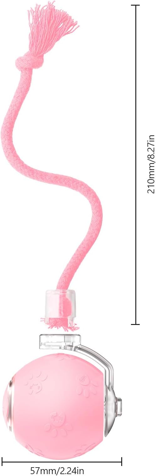 Interactive Cat Toys, Automatic Moving Cat Toys for Bored Indoor Adult Cats, Fast Rolling, Chirping &amp; Motion-Activated Kitty Toys, Fun Gift for Cats with Speedy Tail 2.0, USB Rechargeable,Pink