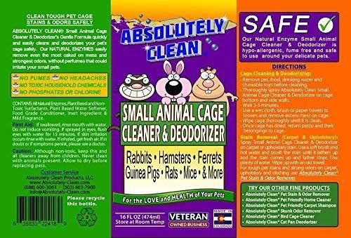 Amazing Small Animal Cage Cleaner, Just Spray/Wipe, Easily Removes Messes &amp; Odors - Hamster Cages, Mice, Rat Cage, Guinea Pig Cage, Rabbit Cage, Ferret Cage, Dog Cage - USA Made