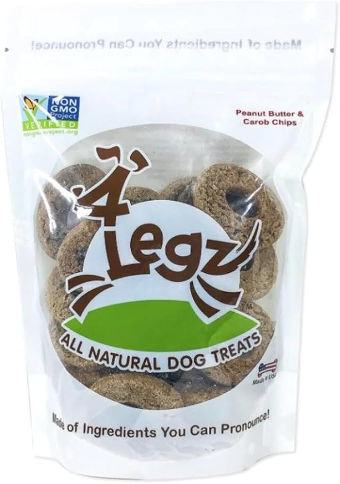 Peanut Butter &amp; Carob Chips Dog Treats – Healthy, Crunchy, Vegan Biscuits with Whole &amp; Real Ingredients – All Natural &amp; USA‐Baked, 7 oz