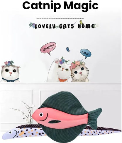 Catnip Toys 5 Pcs Set Crinkle Sound Catnip Fish, Soft and Durable, Stuffed with Natural Catnip Interactive Kitten Toy for Indoor Cat Exercise for Cats(Multi Colors)