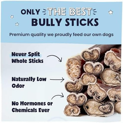 Pawstruck Premium 5-8" Bully Sticks for Dogs, 1 lb Bag - 100% Digestible, Natural Beef, Low Odor, Long-Lasting Chew for Medium &amp; Large Dogs - Single Ingredient, Rawhide-Free Treat