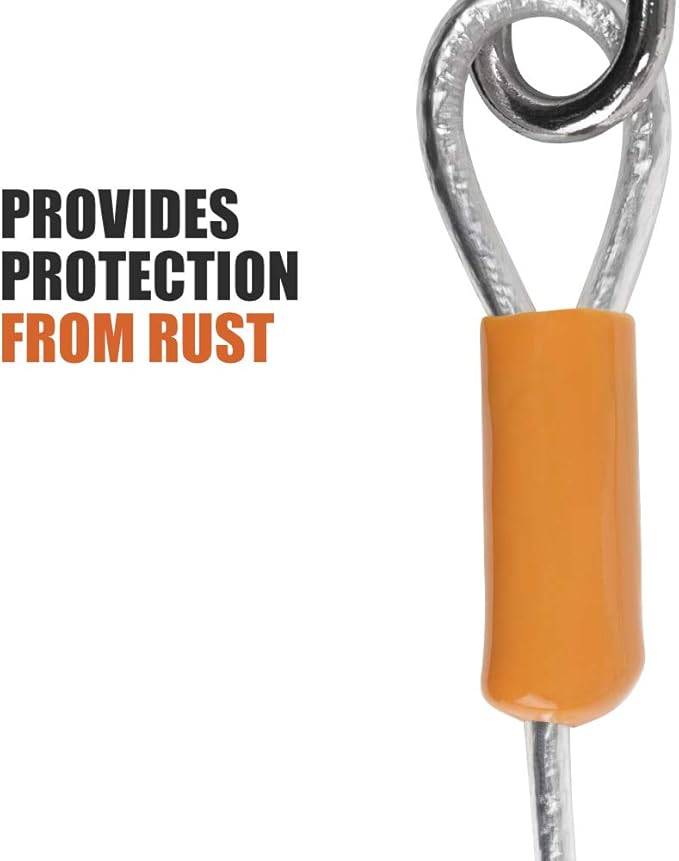 BV Dog Tie Out Cable 25 Feet - Heavy Duty Dog Lead up to 90 Pounds - Reflective &amp; Rust-Free with Quick Release Swivel Clips &amp; 360° Rotating Clasp - Tangle-Free Dogs Runner for Yard (Silver, Single)