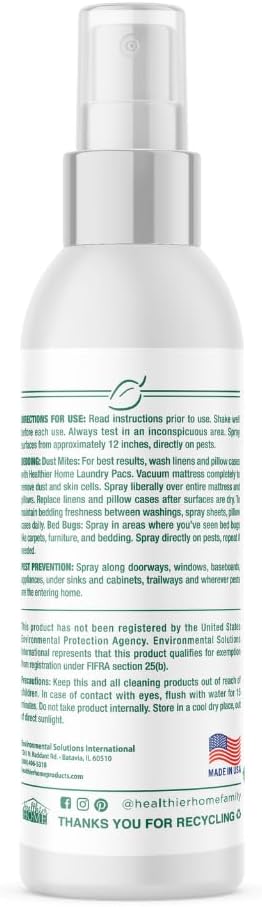 CHOMP! Travel Size Bed Bug &amp; Insect Repellent, Natural, TSA Approved Indoor Pest Control Spray for Travel &amp; Home, Plant-Based Dust Mite, Ant, Spider, Fly Killer, Peppermint Scent, 3.4 Fl Oz