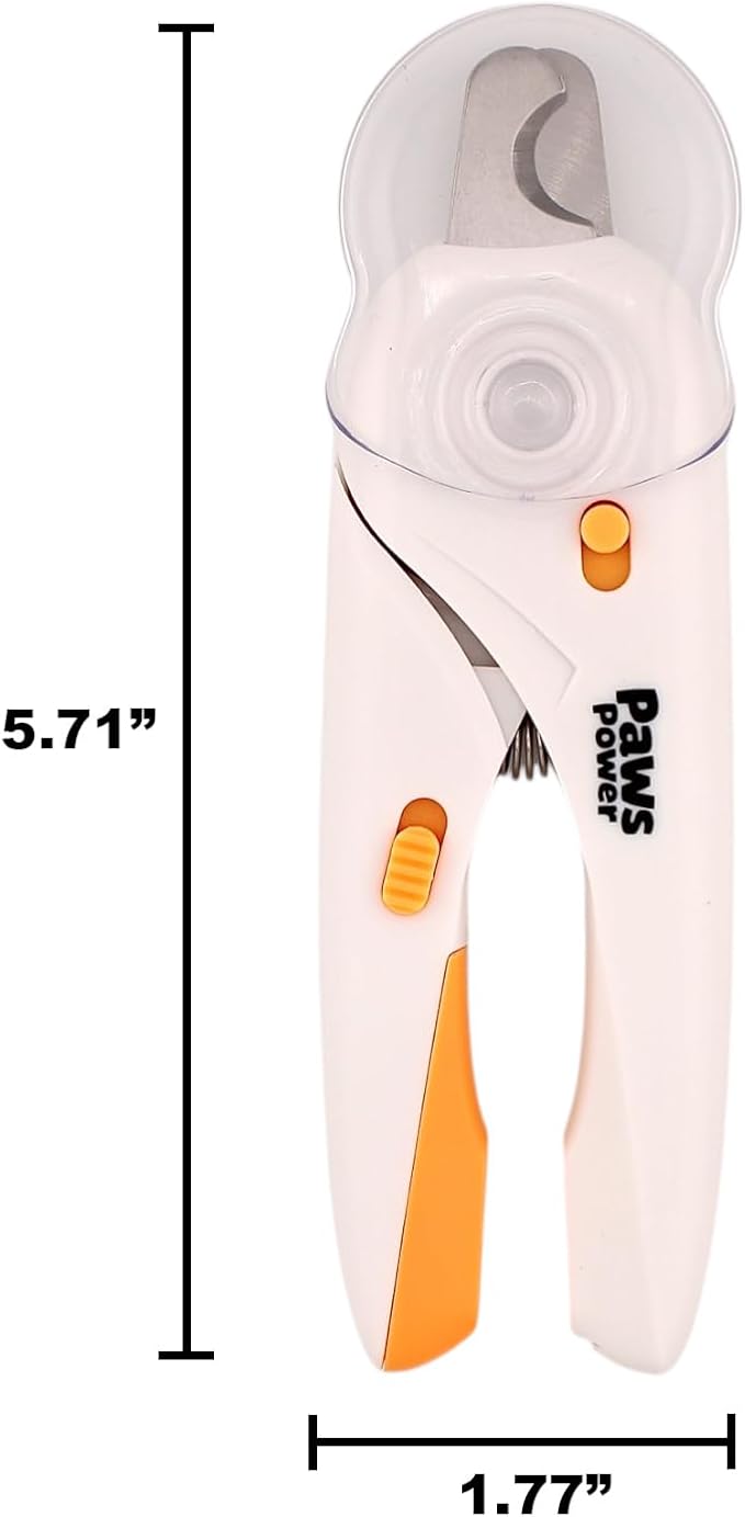 Cat Nail Clipper &amp; Small Dog Nail Clippers with LED Light - Illuminates Nails &amp; Bloodline for Safe, Easy Trimming - Extra Sharp, Avoid Over-Cutting - Essential Cat Supplies, White