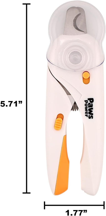Cat Nail Clipper &amp; Small Dog Nail Clippers with LED Light - Illuminates Nails &amp; Bloodline for Safe, Easy Trimming - Extra Sharp, Avoid Over-Cutting - Essential Cat Supplies, White