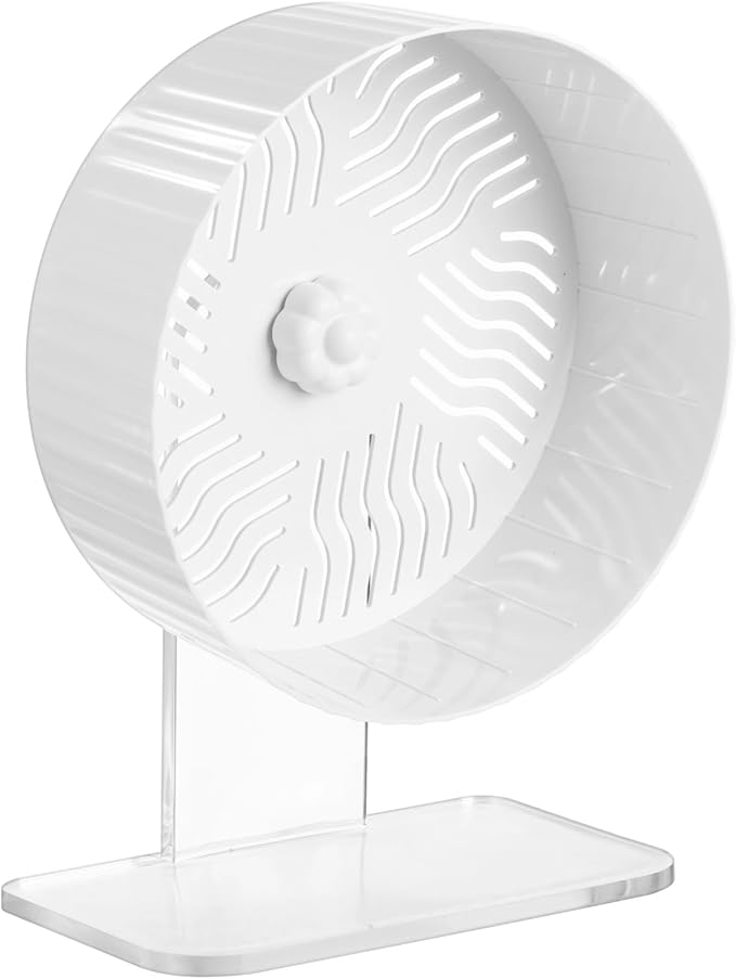 Silent Hamster Wheel, Hamster Exercise Wheel with Adjustable Acrylic Stand, Hamster Exercise Wheel for Gerbil, Syrian &amp; Dwarf, Chinchilla and More Small Animal Hamster Running Wheels (8.2 in)