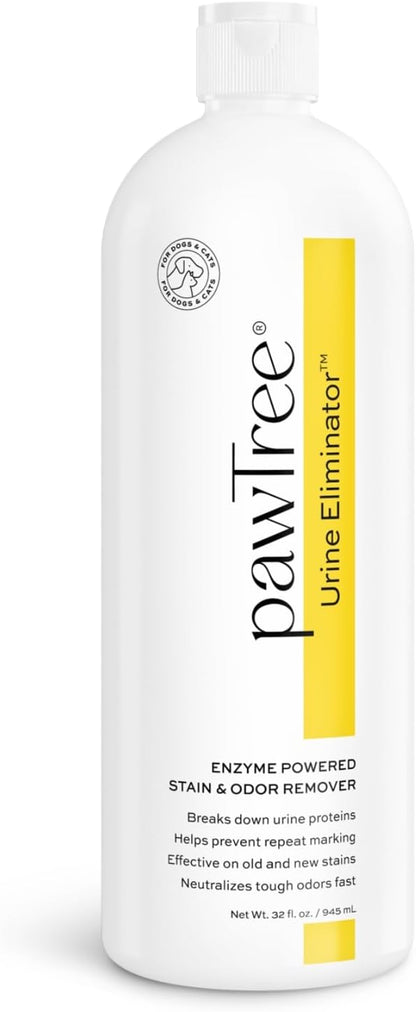 pawTree Urine Eliminator™ - Stain &amp; Odor Remover for Cats and Dog. Enzymatic technology permanently removes old and new stains, neutralizes odors, and prevents repeat marking. Ideal for carpets.