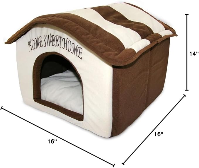 Best Pet Supplies Portable Indoor Pet House – Perfect for Cats &amp; Small Dogs, Easy To Assemble – Cream