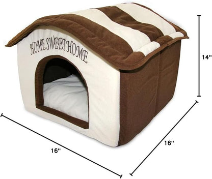 Best Pet Supplies Portable Indoor Pet House – Perfect for Cats &amp; Small Dogs, Easy To Assemble – Cream