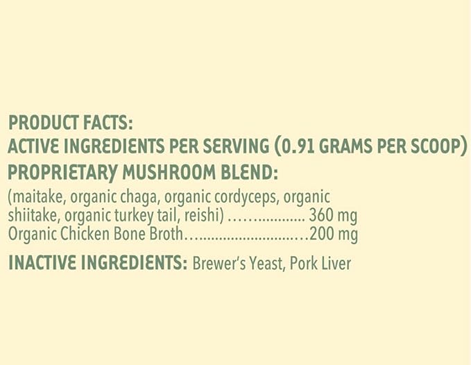 iHeartCats Bone Broth for Cats - Bone Broth &amp; Mushroom Gold Powder Supplement for Immune System Support, Improved Mobility &amp; Flexibility and Natural Detox - Turkey Tail Mushroom for Cats
