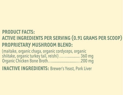 iHeartCats Bone Broth for Cats - Bone Broth &amp; Mushroom Gold Powder Supplement for Immune System Support, Improved Mobility &amp; Flexibility and Natural Detox - Turkey Tail Mushroom for Cats
