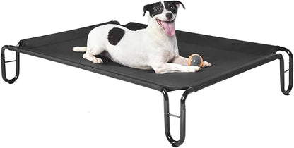 pettycare Outdoor Elevated Dog Bed Cot, Raised Dog Cots Beds, No Screws, Stable Frame &amp; Durable Supportive Teslin Recyclable Mesh, Breathable, Indoor and Outside Pet Beds, Fits up to 40 lbs