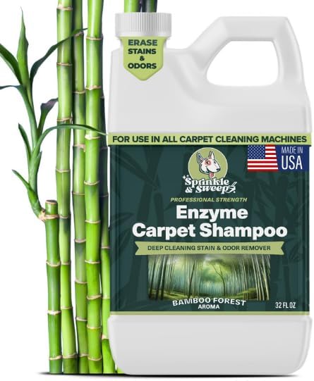 Sprinkle &amp; Sweep Enzyme Carpet Shampoo (32oz) - Carpet Cleaner Solution to Eliminate Tough Stains &amp; Neutralize Odors at the Source - Car, Furniture, Carpets &amp; Rug Cleaner - Use with All Machines