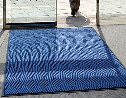 M+A Matting WaterHog Diamond | Commercial-Grade Entrance Mat with Rubber Border – Indoor/Outdoor, Quick Drying, Stain Resistant Door Mat (Charcoal, 6&