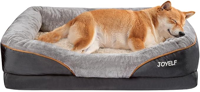JOYELF Large Memory Foam Dog Bed, Orthopedic Dog Bed &amp; Sofa with Removable Washable Cover and Squeaker Toy as Gift