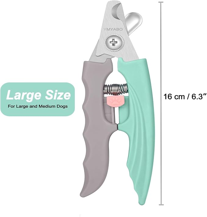 Dog Nail Clipper,Pet Nail Trimmers Safety Guard to Aviod Over Cutting,Puppy Cat Claw Trimmer,with Free Dog Comb &amp; Nail File, Sharp Grooming Clipper, Great for Thick Toenail, Green