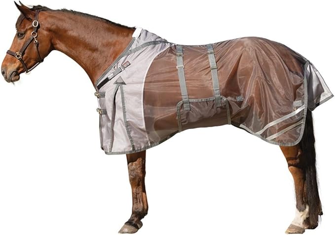 Schneiders Mosquito Mesh II Adjusta-Fit Horse Fly Sheets | Insect &amp; UV Protection for Horses | Durable 350D Mesh | Reflective Safety Stripes