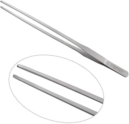 Aquarium Tweezer Set - FEITA Long Stainless Steel Curved &amp; Straight Aquarium Feeding Tweezers Scissors Maintenance Tools Kit (3 Pcs)
